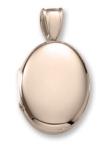 18K Premium Weight Yellow Gold Oval Picture Locket Jewelry