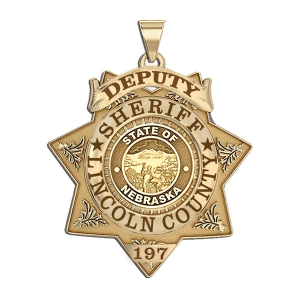 Personalized Nebraska Sheriff Badge with Your Rank, Department and Number