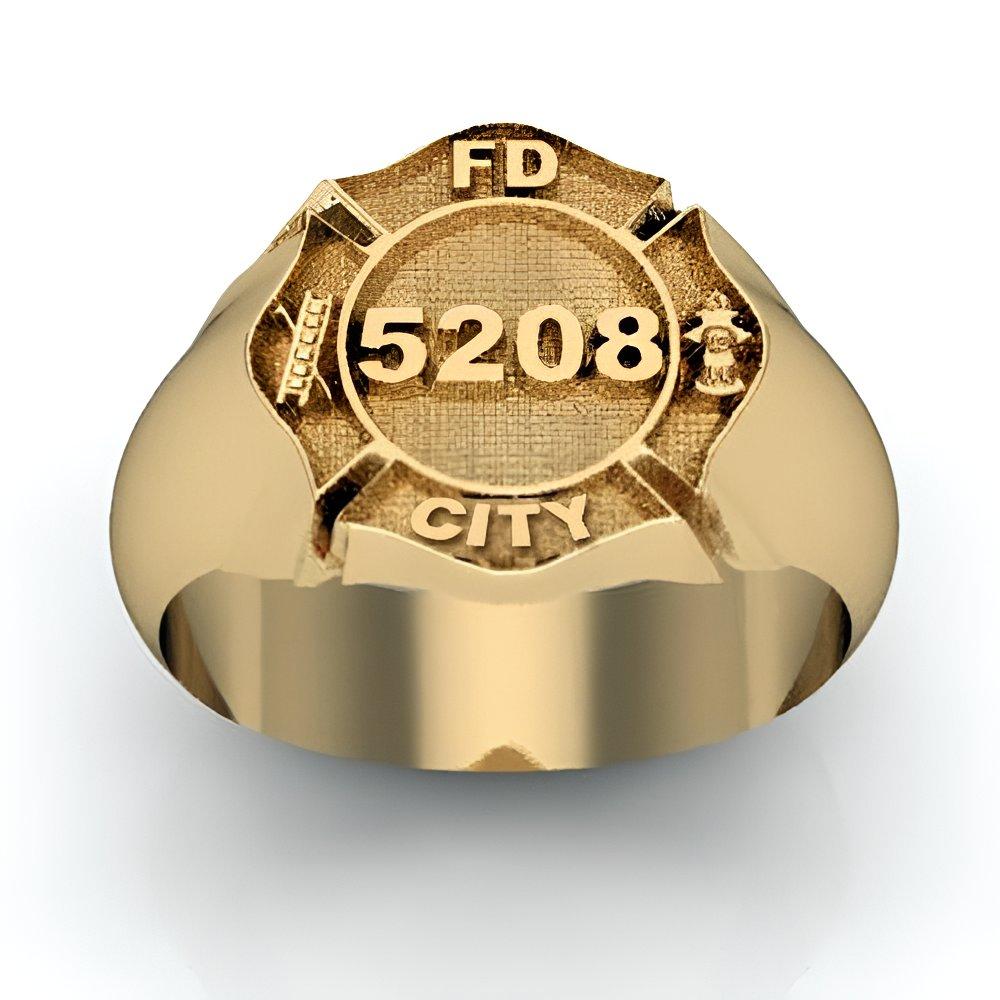 Personalized Firefigher Badge Ring
