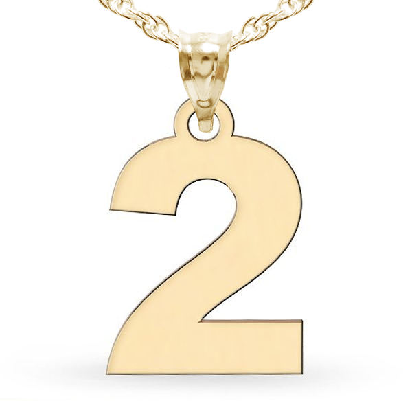 Single Digit High Polished Number Charm or  Pendant