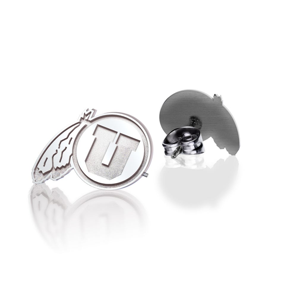 Pair of University of Utah Feathered U Earrings