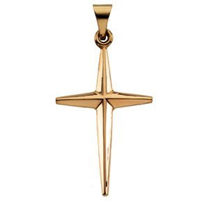 Solid 14K Gold Cross Pendant