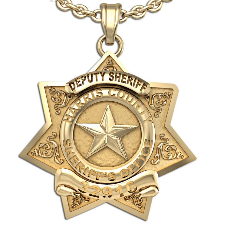 Personalized Texas Sheriff Badge with Number, Rank & Dept.