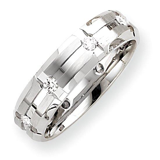 14K White Gold Approx. 0.24 Inch Fancy Diamond Wedding Band