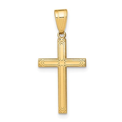 14K Gold Solid Cross Pendant