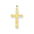 14K Gold Floral Cross Pendant