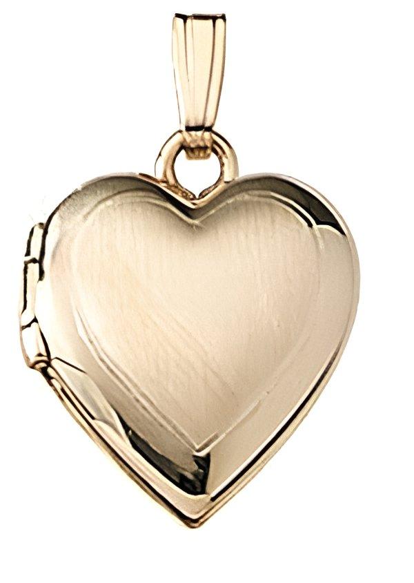 Solid 14K Yellow Gold Small Heart Photo Locket