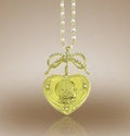 Heart Shaped Framed Pendant with Diamonds