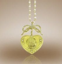 Heart Shaped Framed Pendant with Diamonds