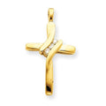 14K Yellow Gold Diamond Cross