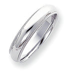 Platinum Approx. 0.20 Inch Comfort-Fit Milgrain Wedding Band