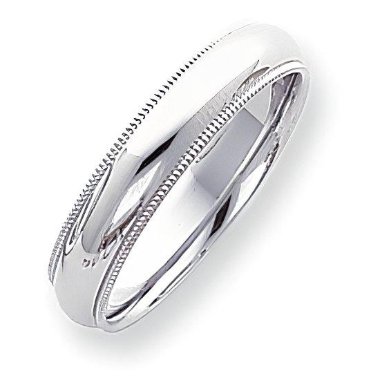 Platinum Approx. 0.20 Inch Comfort-Fit Milgrain Wedding Band