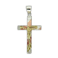 Tri-Color Crucifix Cross Pendant