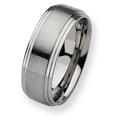 Stainless Steel Approx. 0.31 Inch Satin and Polished Wedding Band