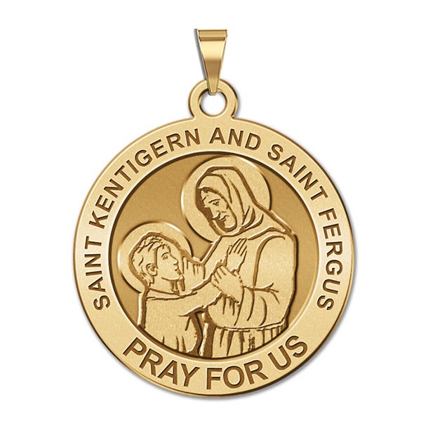 Saint Kentigern and Saint Fergus Round Religious Medal