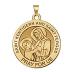 Saint Kentigern and Saint Fergus Round Religious Medal