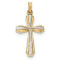 14K Textured And Polished Passion Cross Pendant