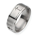 Titanium Flat Cross Approx. 0.31 Inch Satin Wedding Band