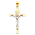 Two-Tone Inri Block-Arm Crucifix Pendant
