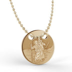 Saint Christopher Round Pendant With Chain