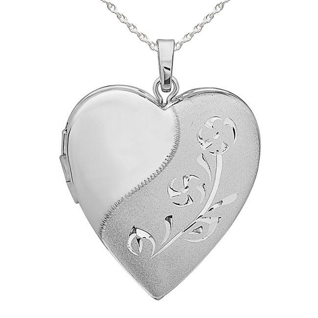 Floral Heart Photo Locket