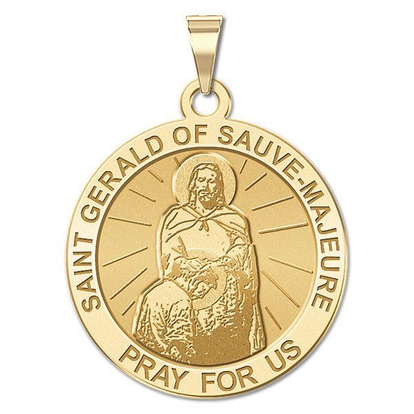 Saint Gerald of Sauve-Majeure Round Religious Medal
