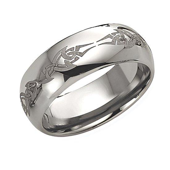 Tungsten Approx. 0.31 Inch Laser Design Wedding Band