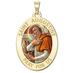 Saint Augustine Of Hippo Oval Color Religious Medal
