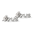 Pair of Script Love Earrings