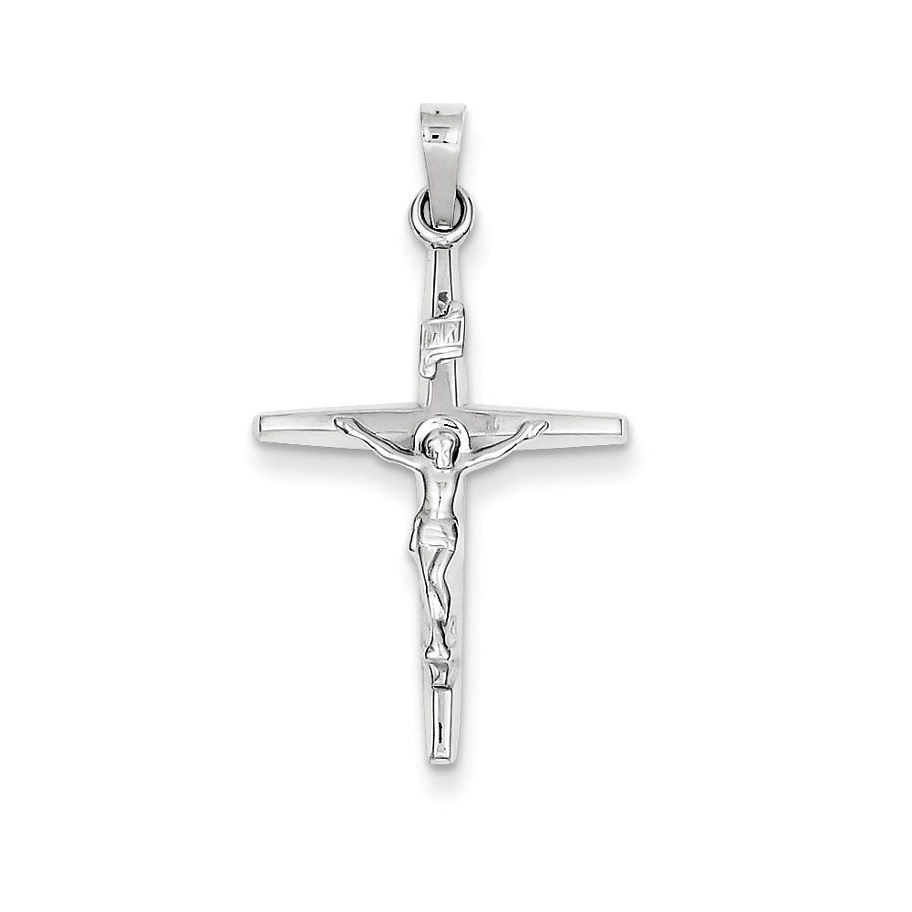 White Gold Inri Crucifix Charm