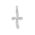 14K White Gold Diamond Cross Pendant