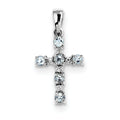 Aqua And Diamond Cross Pendant
