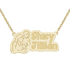 Personalized Mother & Two Daughters Pendant with 18" Chain