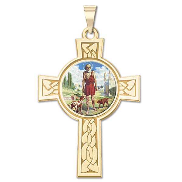 Saint Lazarus Color Cross Religious Medal