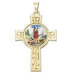 Saint Lazarus Color Cross Religious Medal