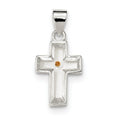 Enameled Mustard Seed Cross Pendant