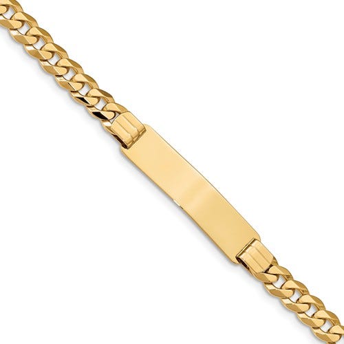 Custom Engraved 14K Gold Men's Curb Link ID Bracelet