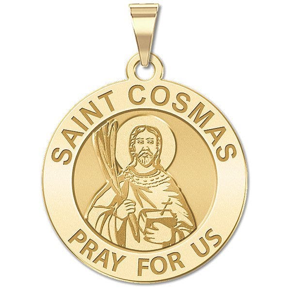 Saint Cosmas Round Religious Medal
