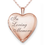 Rose Gold Plated "In Loving Memory" Heart Photo Locket