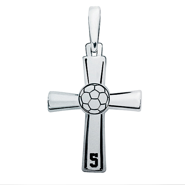 High Polished Soccer Cross with Number