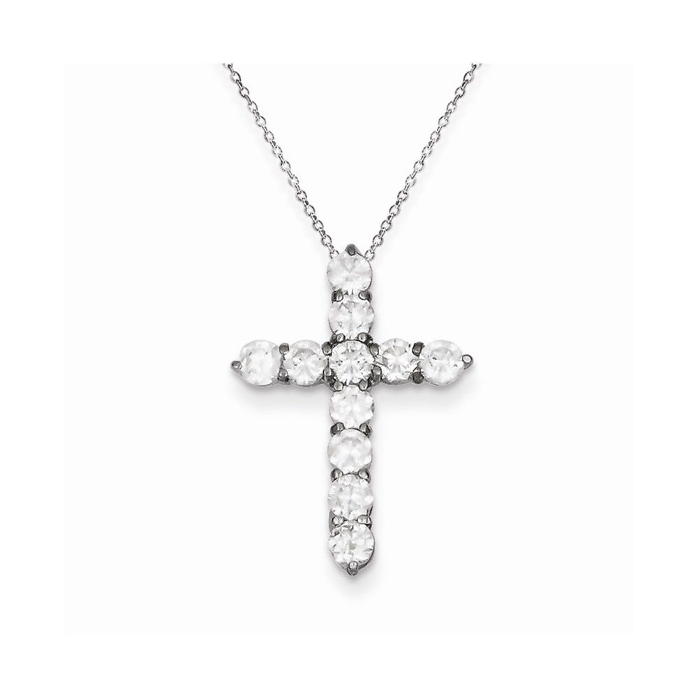 Sterling Silver Cz Cross Pendant