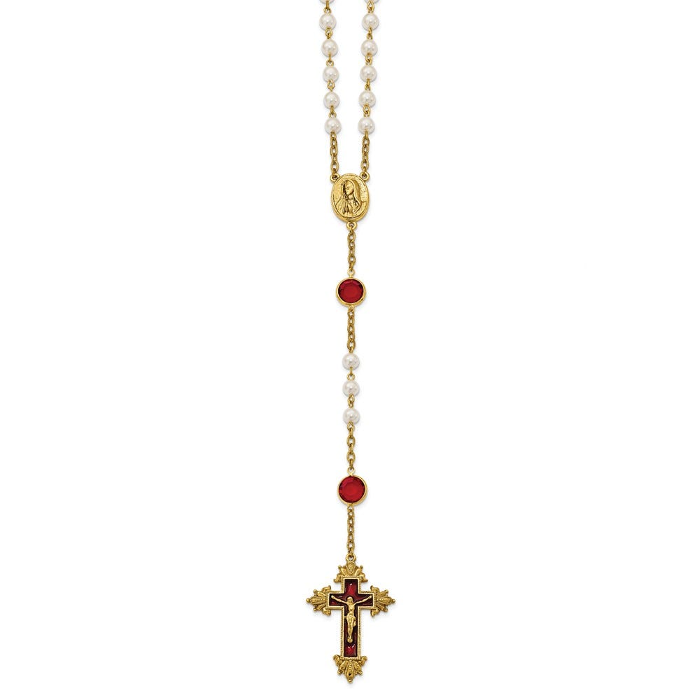 Red Enamel And Swarovski Crystal Rosary