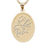 Mother with Two Sons - Oval Pendant