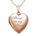 14K Rose Gold Always In My Heart Photo Locket