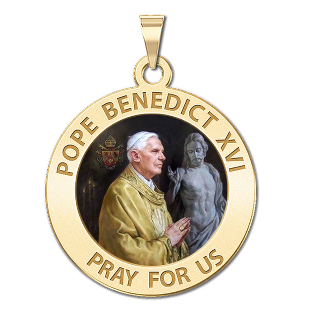Pope Benedict Xvi Round Religious Color Medal