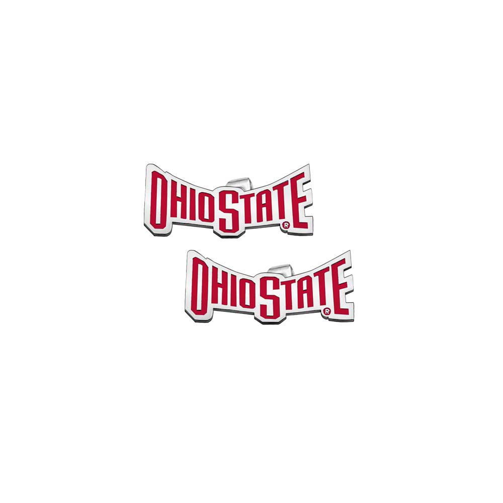 Pair of Color Enamel Ohio State Banner Earrings