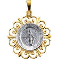 14K White And Yellow Gold Miraculous Medal