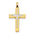 Polished And Satin Cross With Dove Pendant