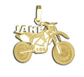 Custom Motocross Bike Charm or Pendant with Name & Number