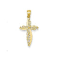 14K Yellow Gold Scroll Design Cross Pendant